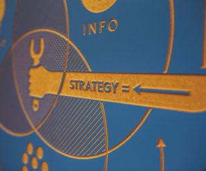 graphic of arm holding wrench with the word strategy across it